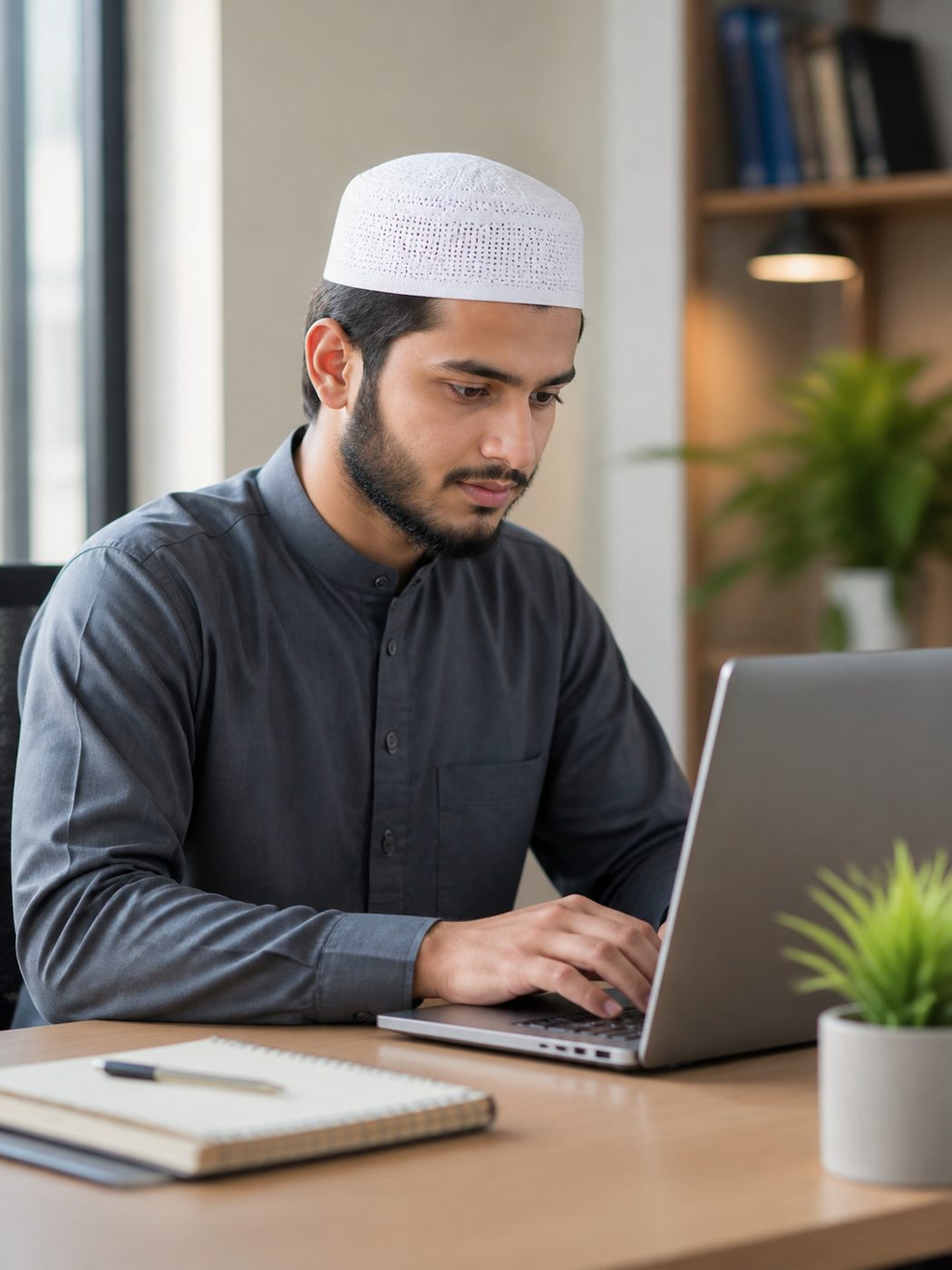 Student filling in an application