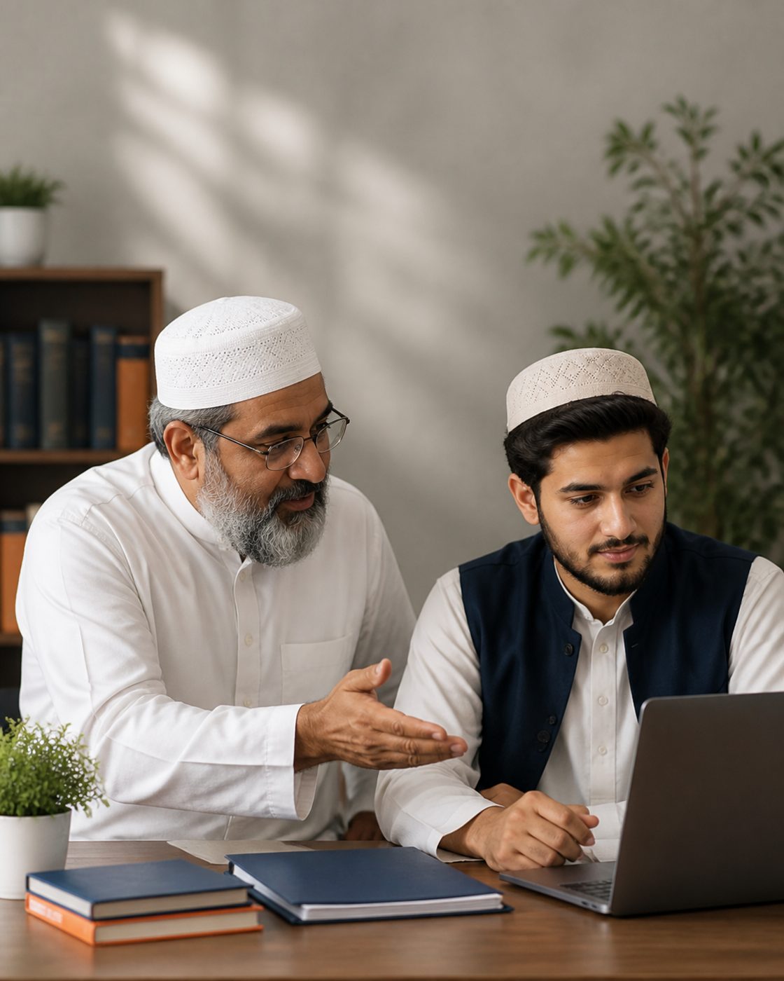Scholar advising a student