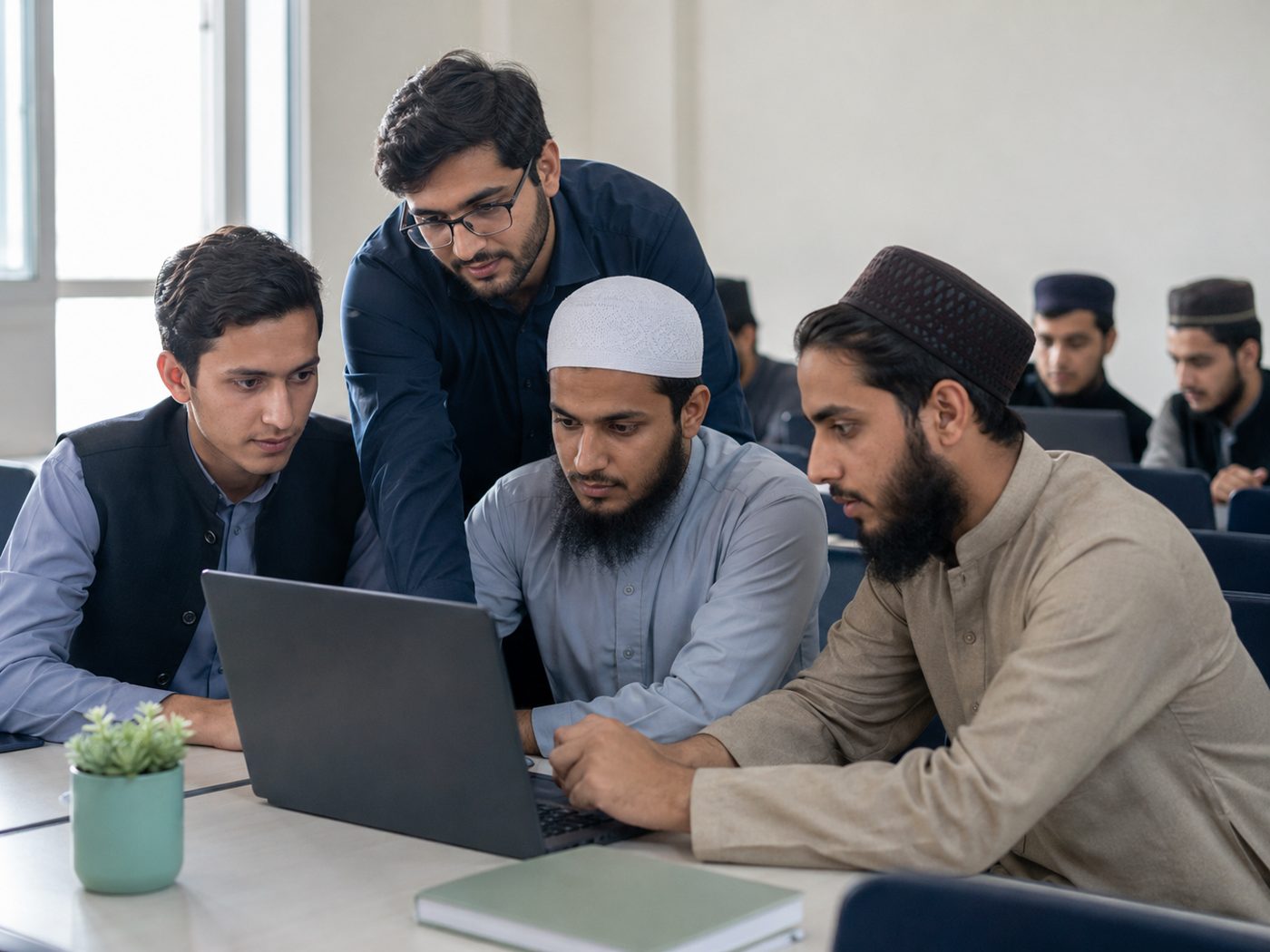 Students training on campus