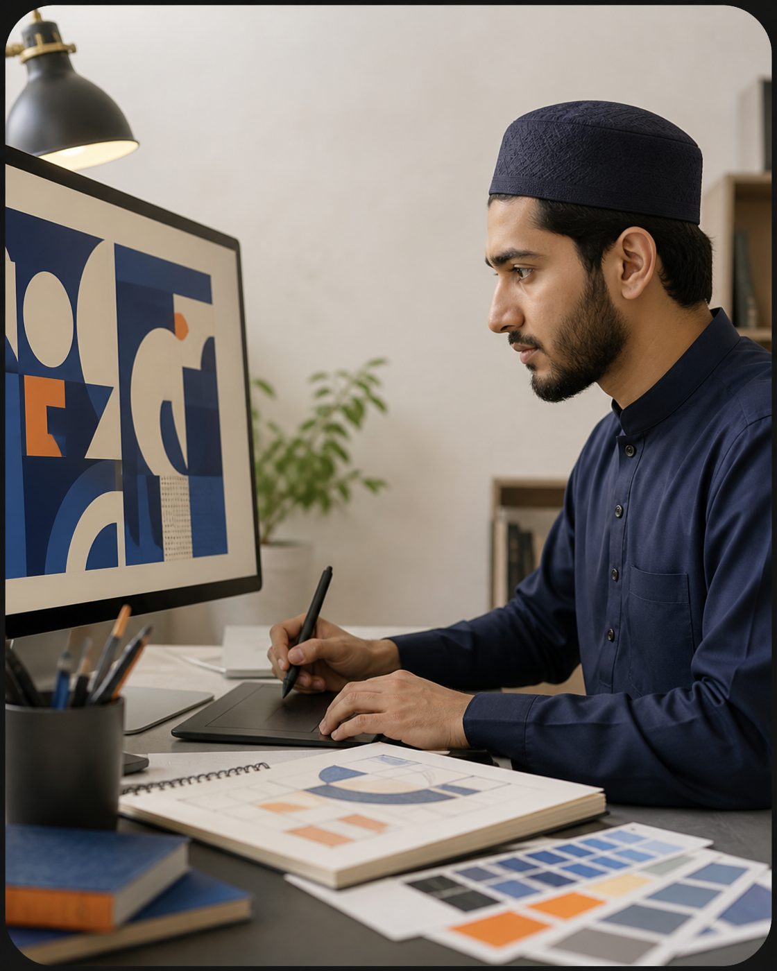 Student at a workstation