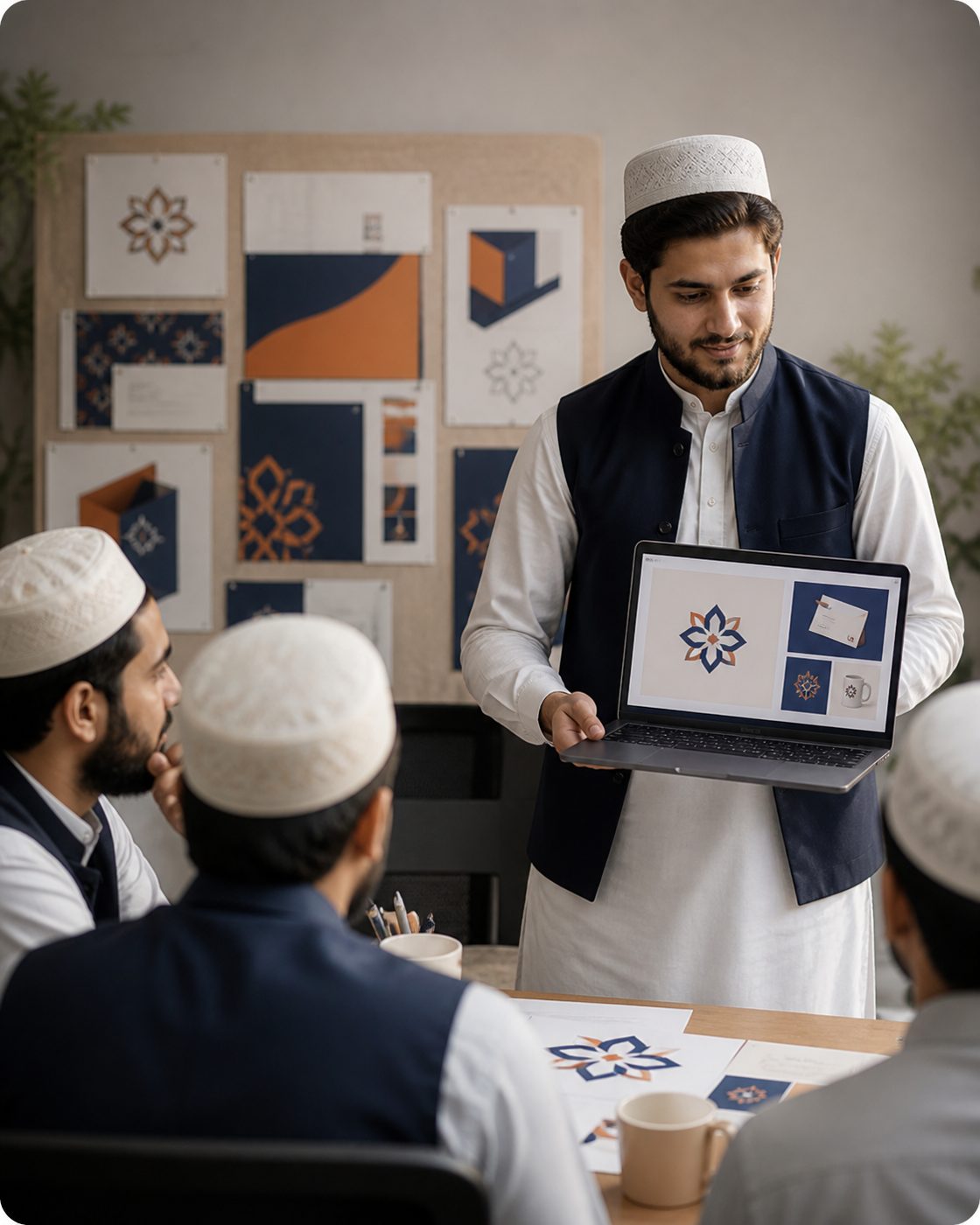 Student presenting design work